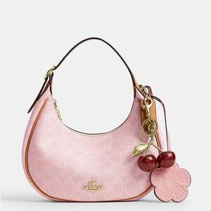 Coach Pink Hobo Bag with Cherry Charm